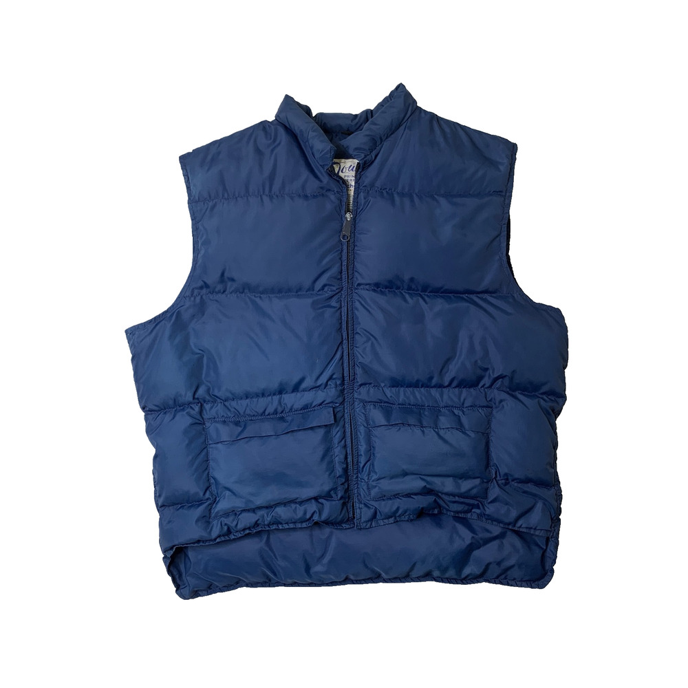 Vintage Schott Vest Mens XL Navy Prime Northern Goose Down Puffer Jacket Hunting